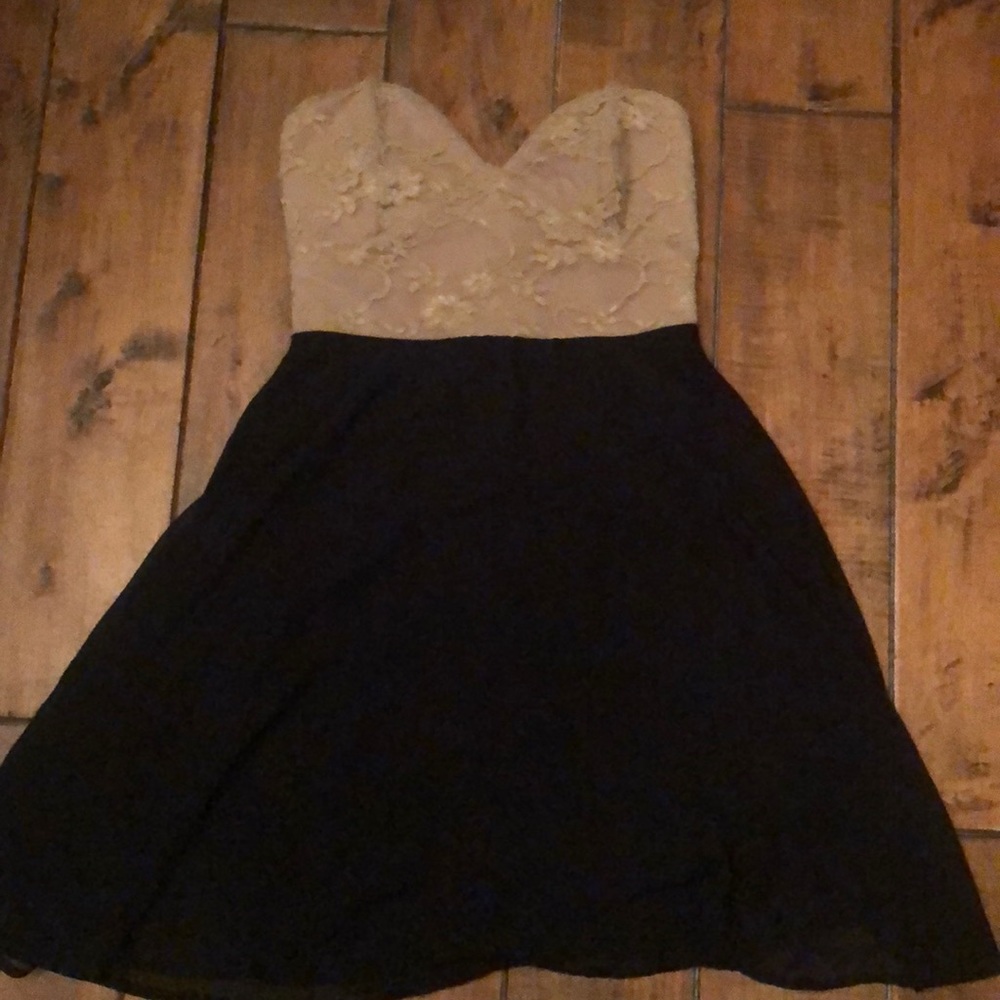 Corset Strapless Top Dress with Chiffon Bottom